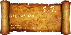 Vig Tímea névjegykártya